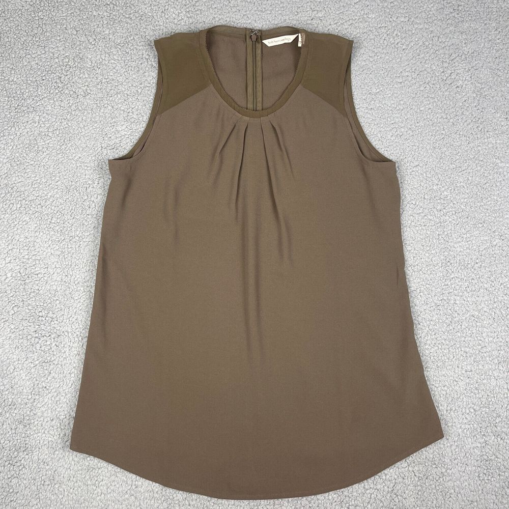 Soft Surroundings Womens Sleeveless‎ Top Small Chocolate Brown Curved Hem 2BX75